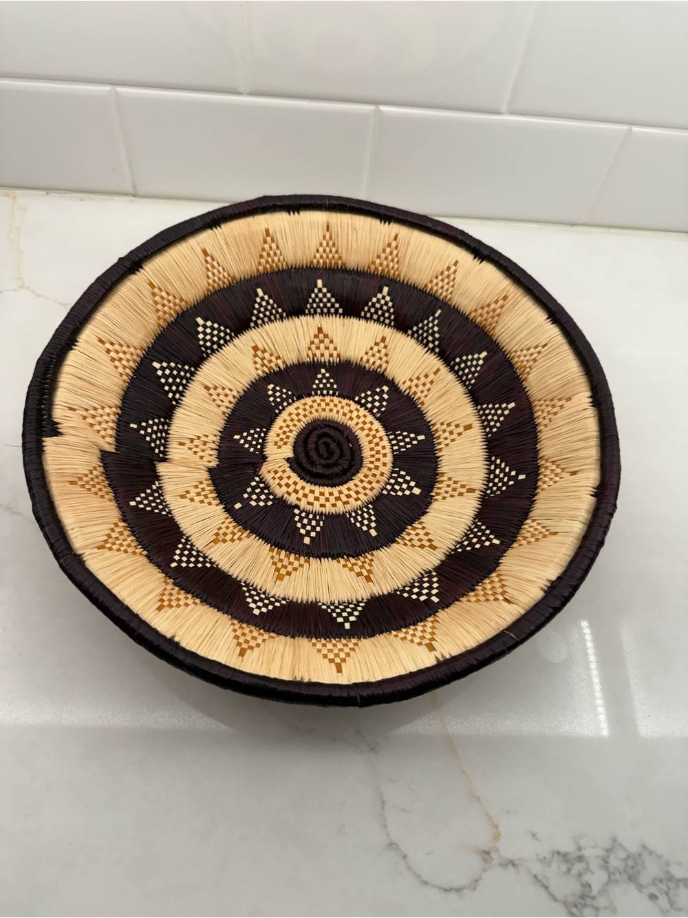 Hand woven wall basket